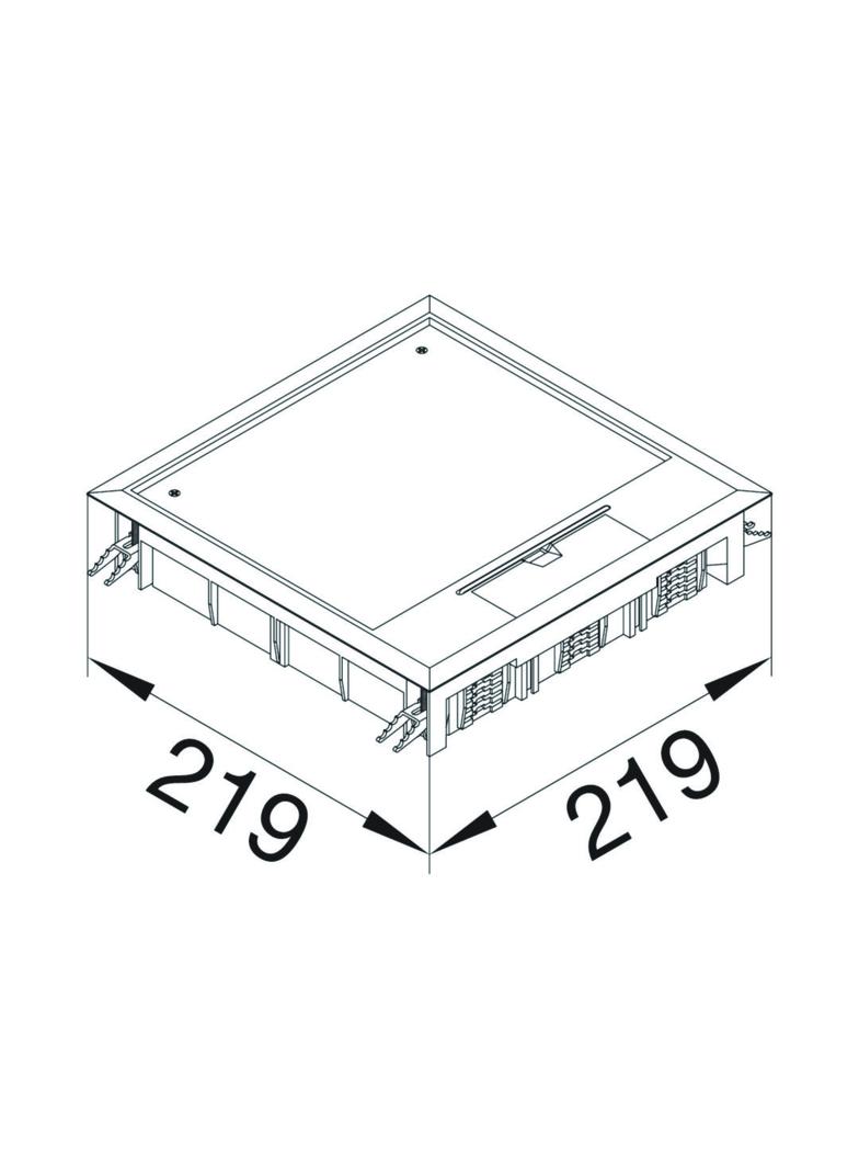 tehalit.VE-EE Pokrywa uchylna VQ06 200x200 wykładzina 12mm stal szary PA VQ06127011 HAGER