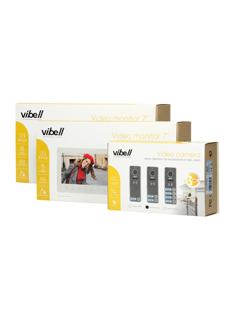 Zestaw wideodomofonowy 2-rodzinny bezsłuchawkowy kolor LCD 7" menu OSD sterowanie bramą czarn OR-VID