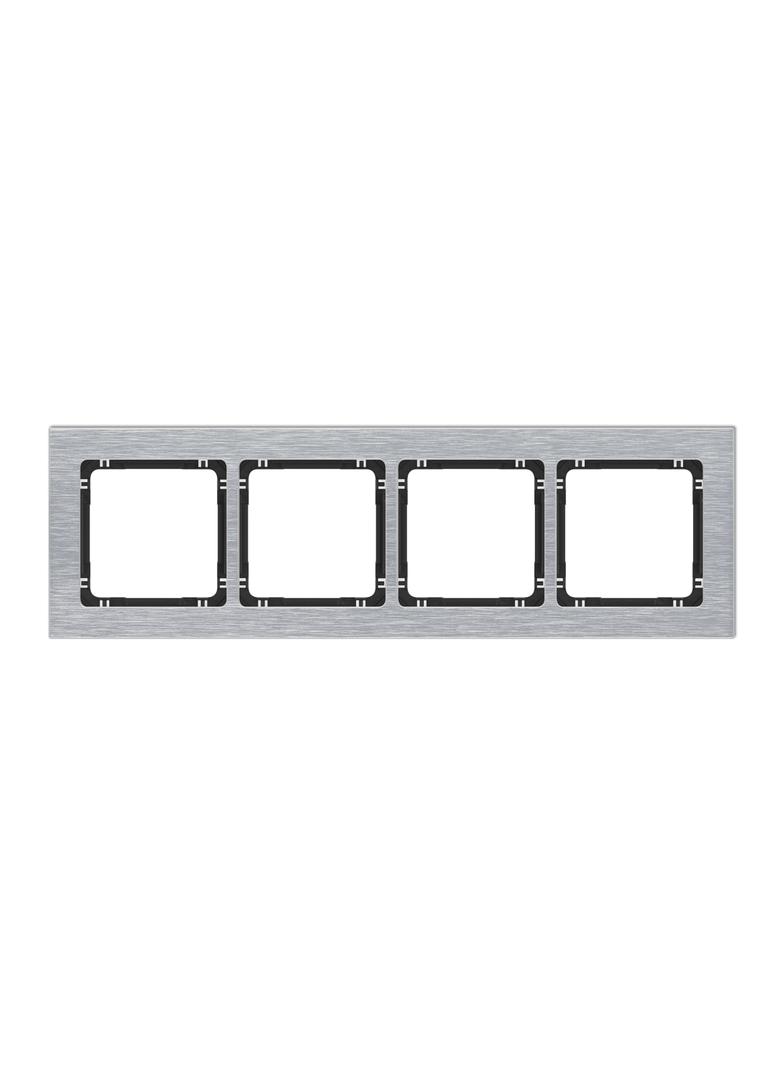 "DECO Ramka poczwórna - aluminium szczotkowane (ramka: srebrna