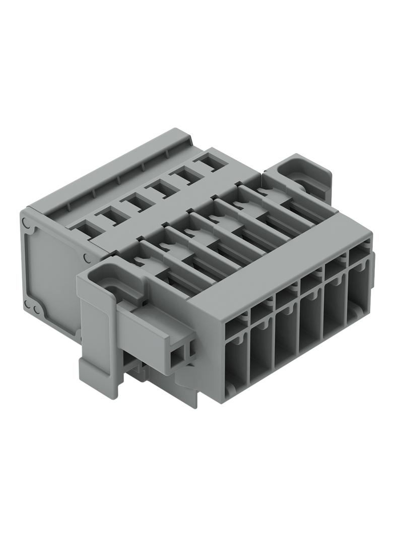X-COM wtyk 6-biegunowy szary raster 5 mm /25szt./ WAGO