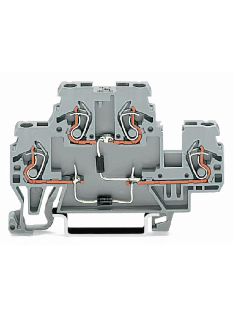 dwupiętrowa złączka diodowa 2,5 mm2 szara