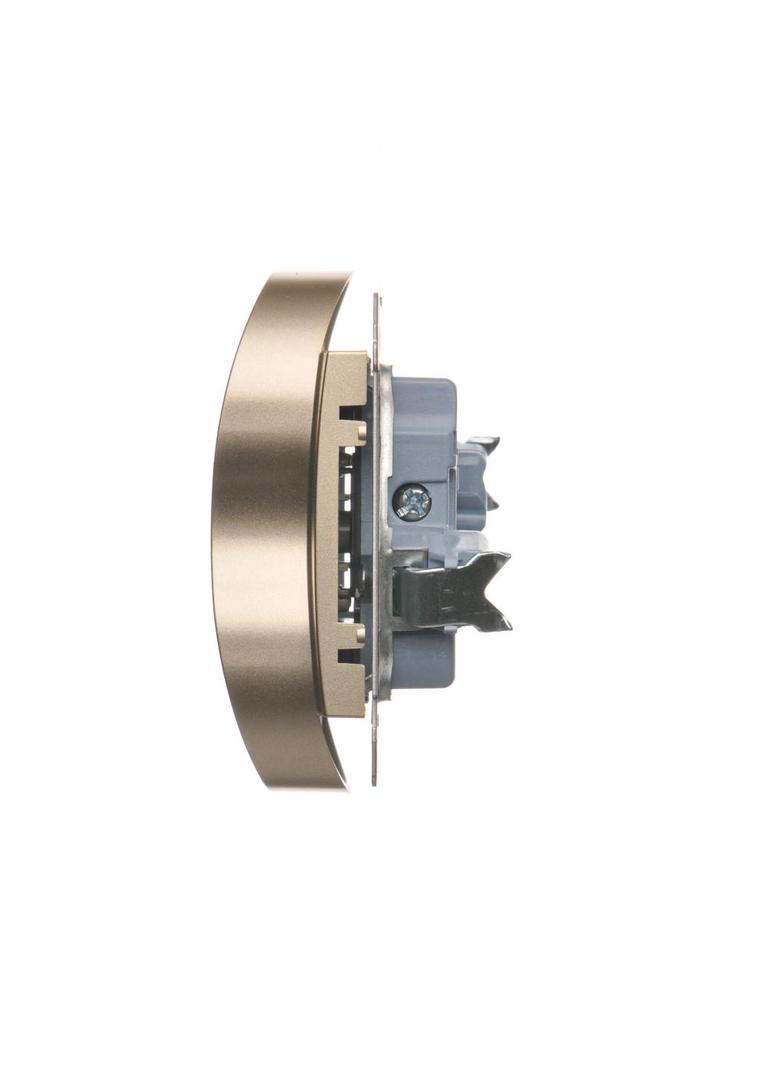 Simon 54 Gniazdo bez uziemienia z przesłonami podwójne 16A z. śrub. złoty mat *Do ramek S54 PREMIUM