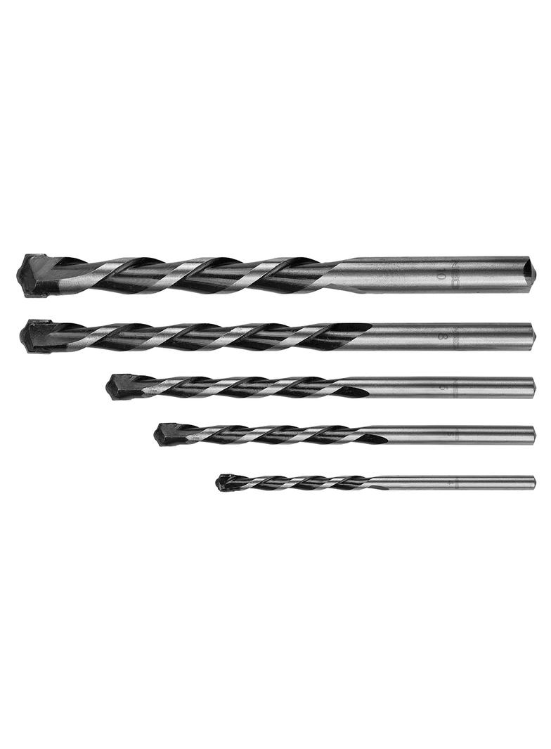 Wiertła do betonu 4-10 mm, zestaw 5 szt., końcówka motylkowa