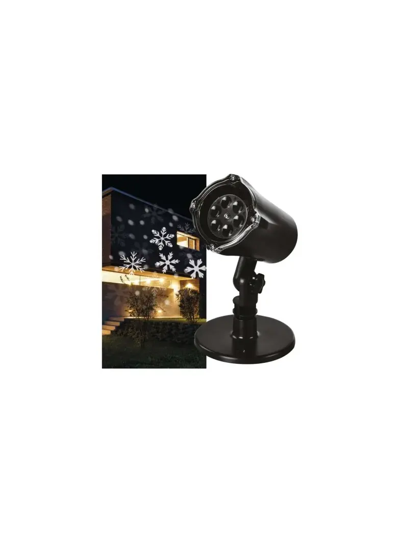 Projektor LED śnieżynki, zimna biel, IP44