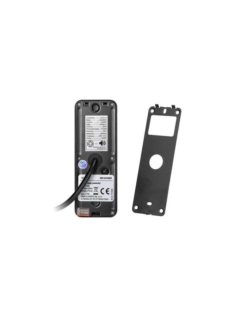 Zestaw wideodomofonowy, bezsłuchawkowy, monitor 10'' LCD, menu OSD, WI-FI + APP na telefon, z gniazde VDP-66/B ORNO