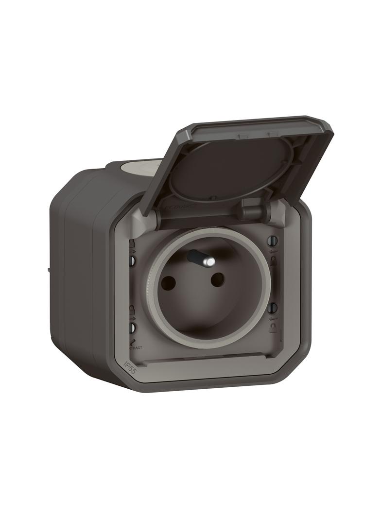 PLEXO Gniazdo hermetyczne IP55 natynkowe KOMPLET antracyt 069791L LEGRAND
