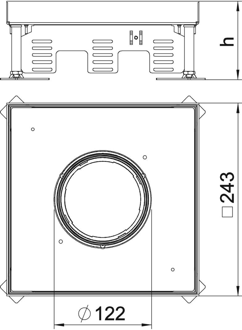 RKFN2 9 VMSL1N21, Prostokątna kaseta SL z otw.na tubus
