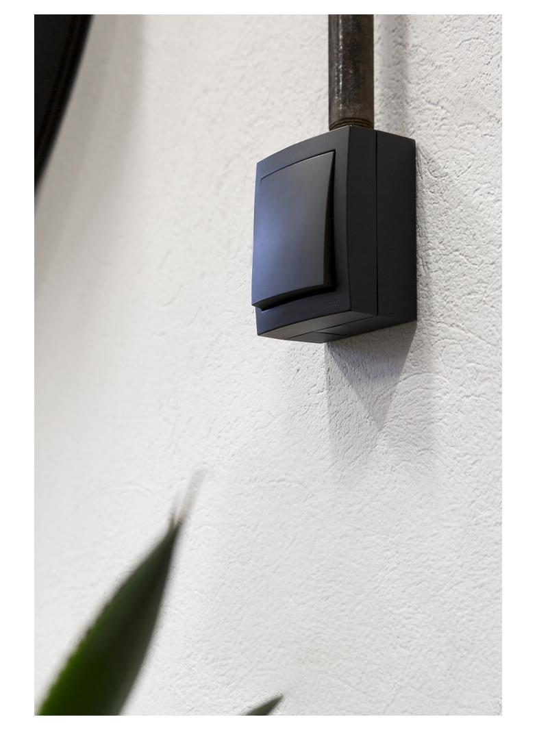 Simon Aquaclick Przycisk zwierny z podświetleniem bez piktogramu 10AX 250V zaciski śrubowo, czarny