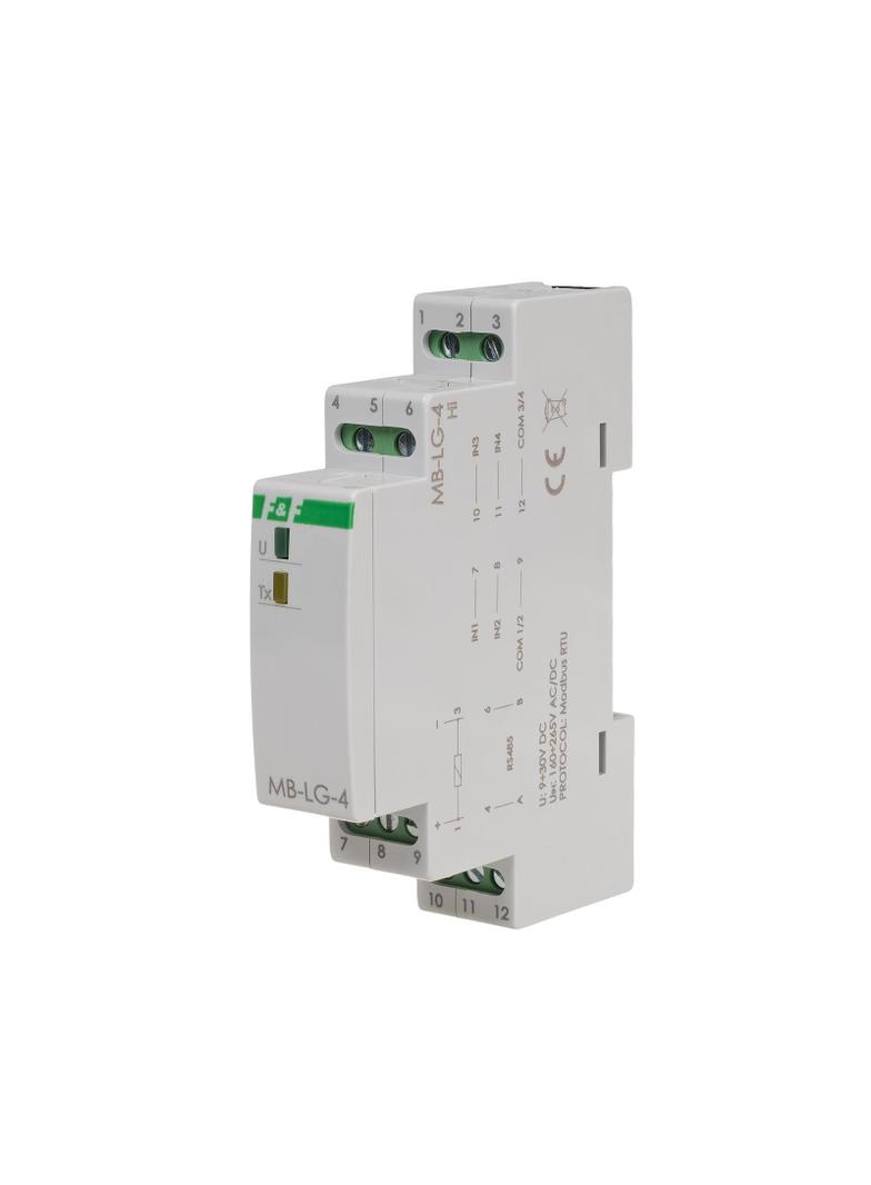 Licznik czasu pracy z wyjściem MODBUS RTU 4-kanałowy 1 moduł MAX-MB-LG-4HI F&F