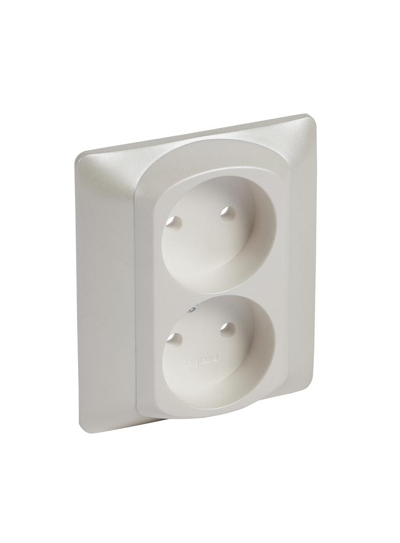 SISTENA LIFE PLAKIETKA PEARL GNIAZDA PODWÓJNEGO 2X2P, Legrand