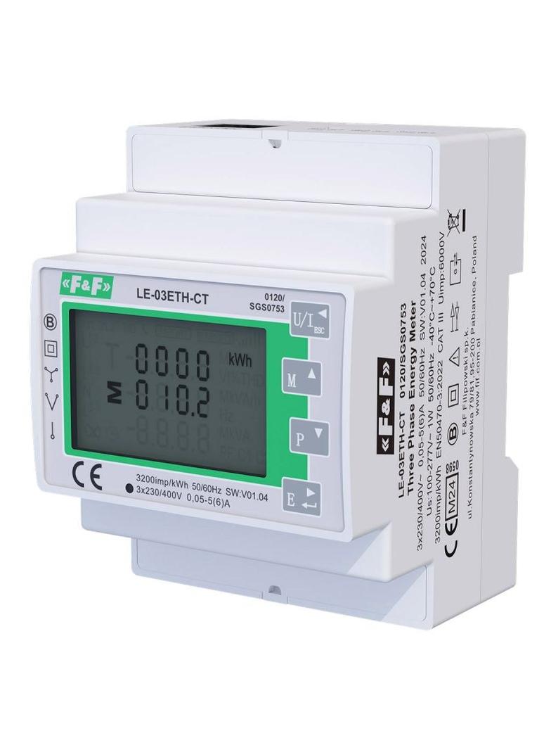 Licznik 3-fazowy przekładnikowy z wyjściem Ethernet MID LE-03ETH-CT F&F