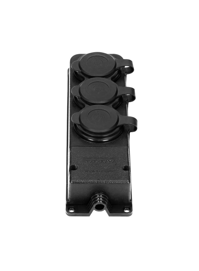 Rozgałęźnik bryzgoszczelny i odporny na uderzenia IP44 3 gniazda 16A 230V AC gumowy uniep OR-AE-1316