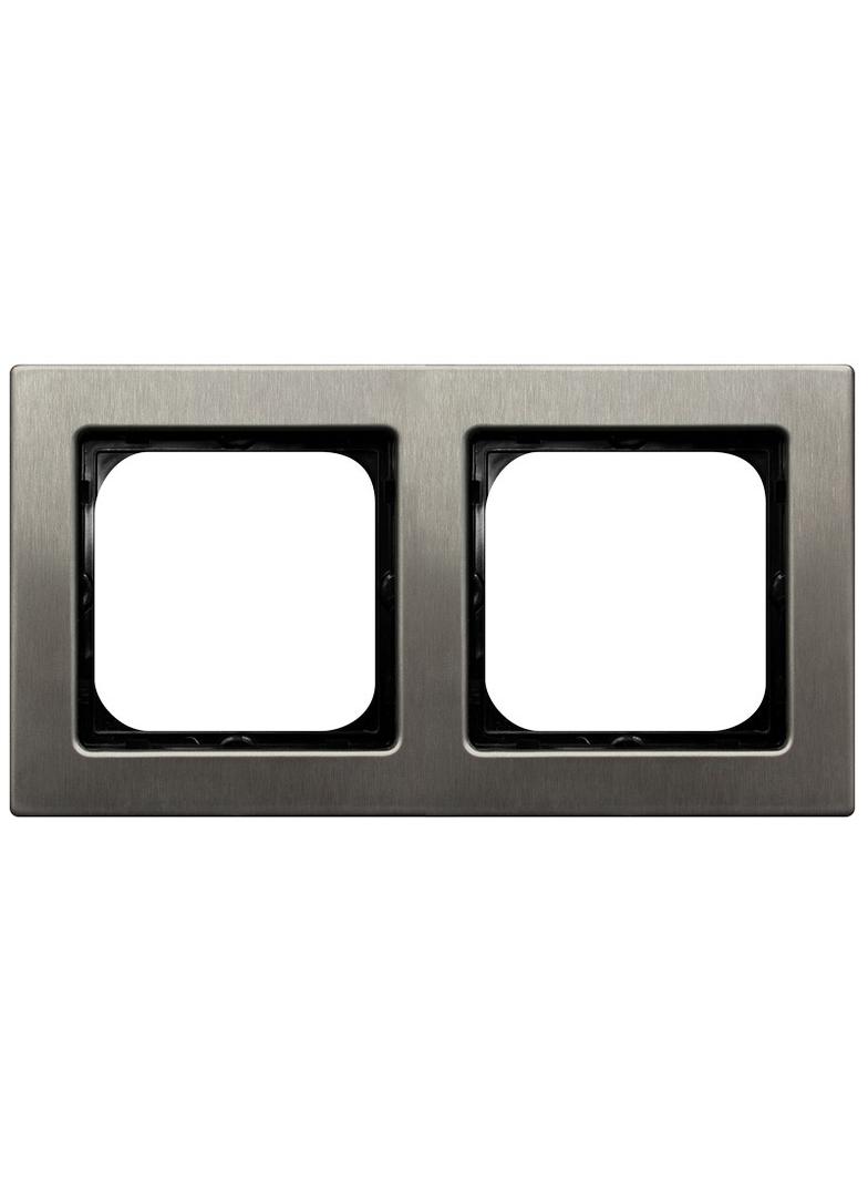 SONATA Ramka podwójna - kolor stal inox