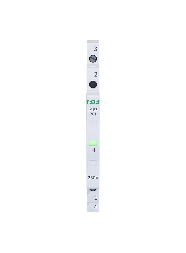 Lampka kontrolna zasilania z zabezpieczeniem 1/3S 1xLED ZIELONA LK-BZ-701G F&F