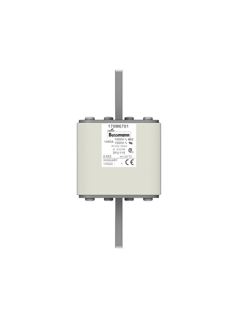FUSE 1250A 1000V 3FU/115 AR CU Wkładka szybka 1250A AC 1000V rozmiar 3 76x92x159 mm aR IEC, 170M6700