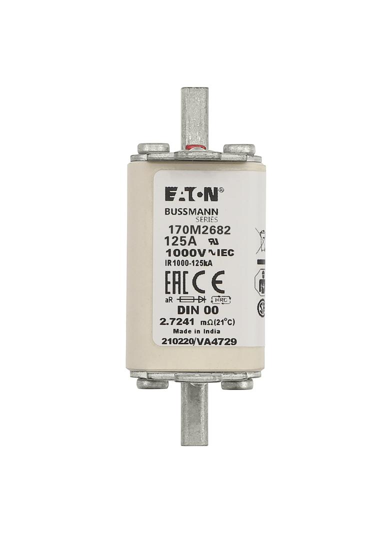 125A 1000V aR DIN 00 TYPE T FUSE Wkładka szybka 125A AC 1000V DIN 00 aR DIN IEC nieizolowan 170M2682