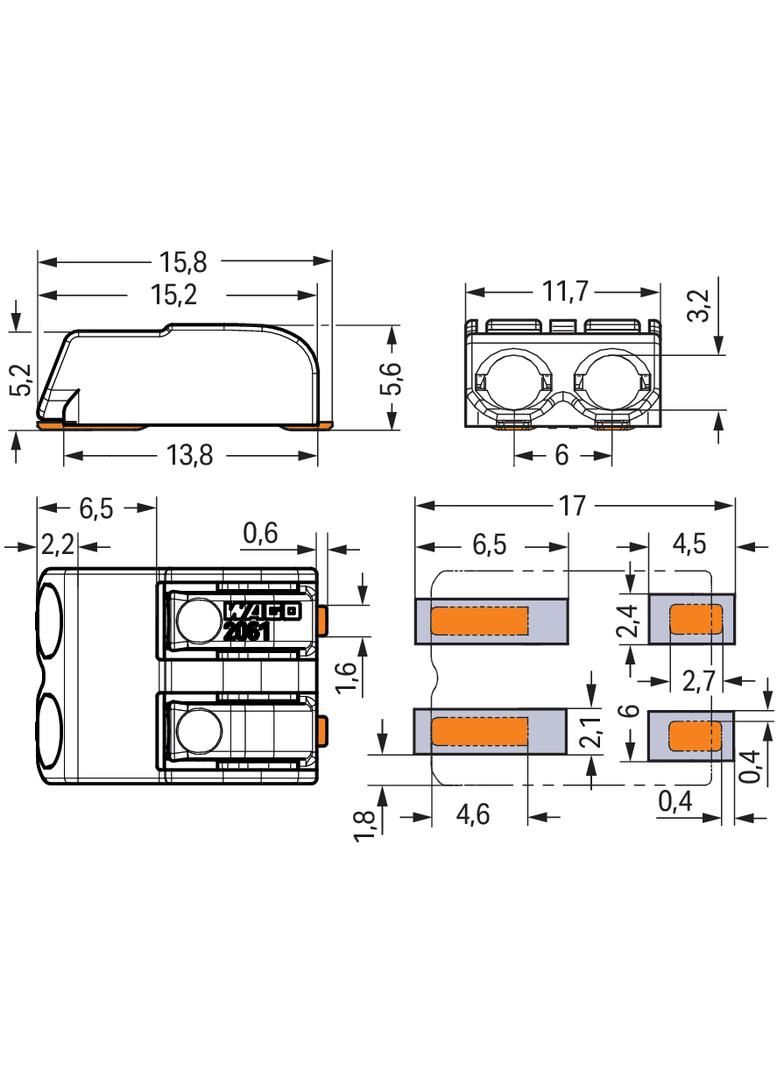 złączka SMD do płytek drukowanych z przyciskami