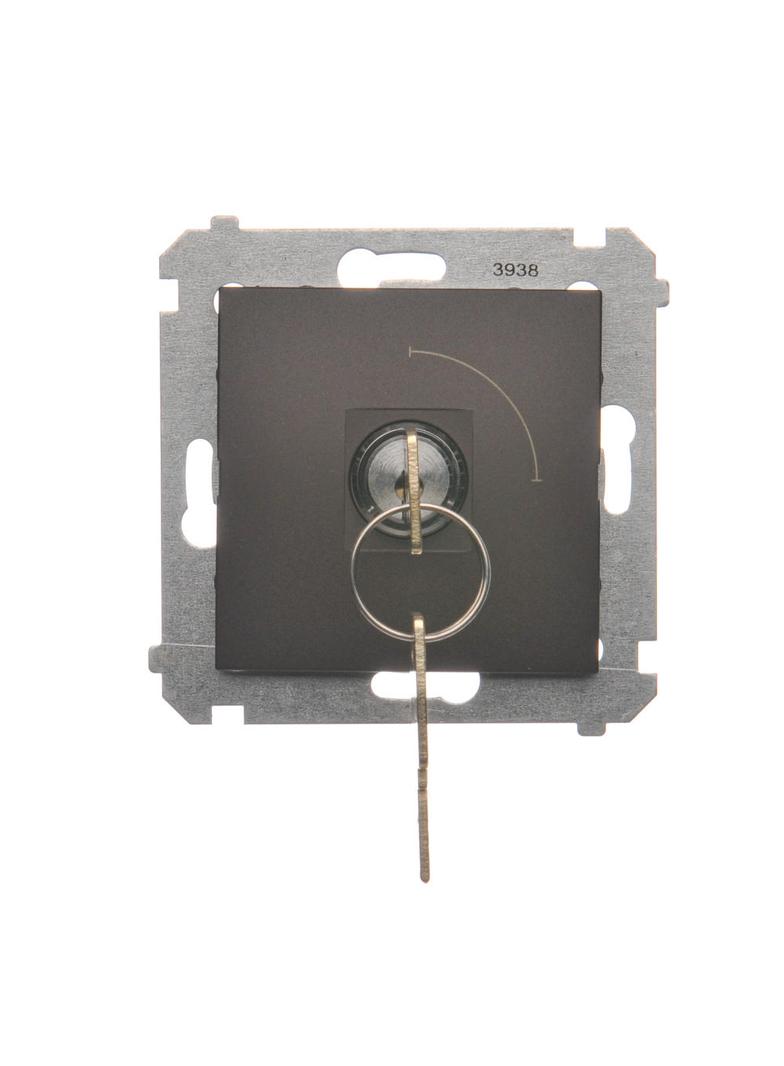 Łącznik na kluczyk pojedynczy jednobiegunowy 2 pozycyjny /0-I/ styk 1Z 5A 250V DW1K.01/46 KONTAKT
