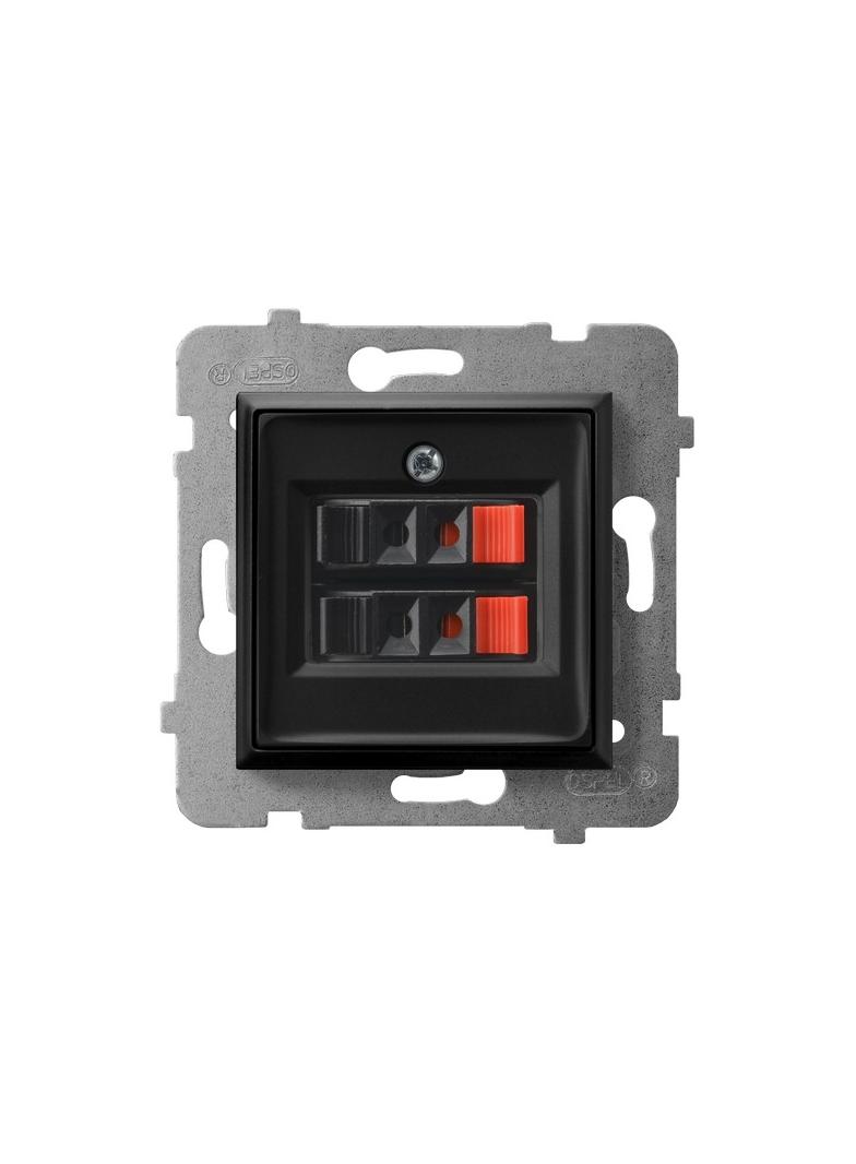 ARIA Gniazdo głośnikowe podwójne - kolor czarny metalik