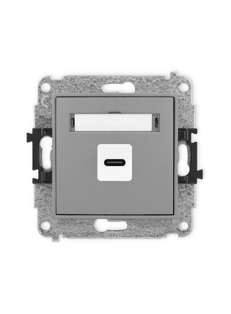 ICON Gniazdo pojedyncze 1xUSB C-C szary mat 27IGUSB-7 KARLIK