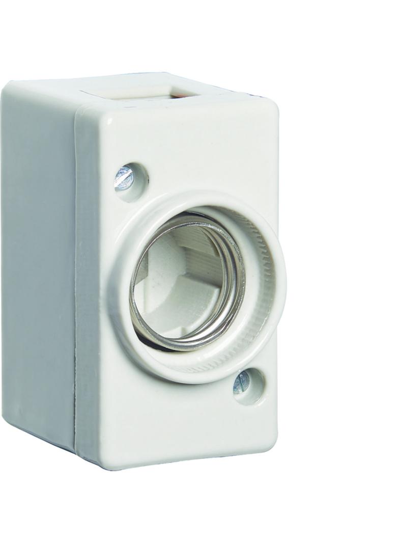 Gniazdo bezp. ceram. DII E27 1P 25A 500V na płytę zac.pałąk. 10mm2 LE27KPS HAGER