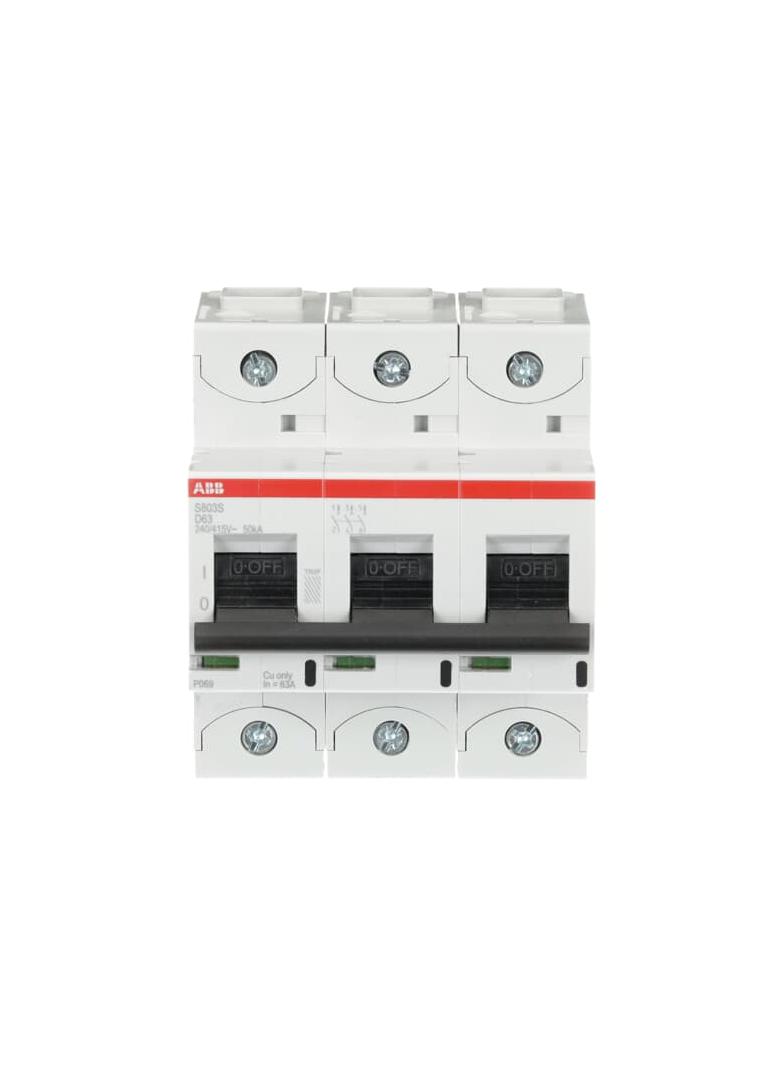 S803S-D63 Wyłącznik nadprądowy 50kA 3P D63A 2CCS863001R0631 ABB
