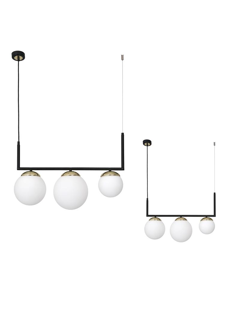 MILAGRO Lampa wisząca SPARTA BLACK / GOLD 3xE14