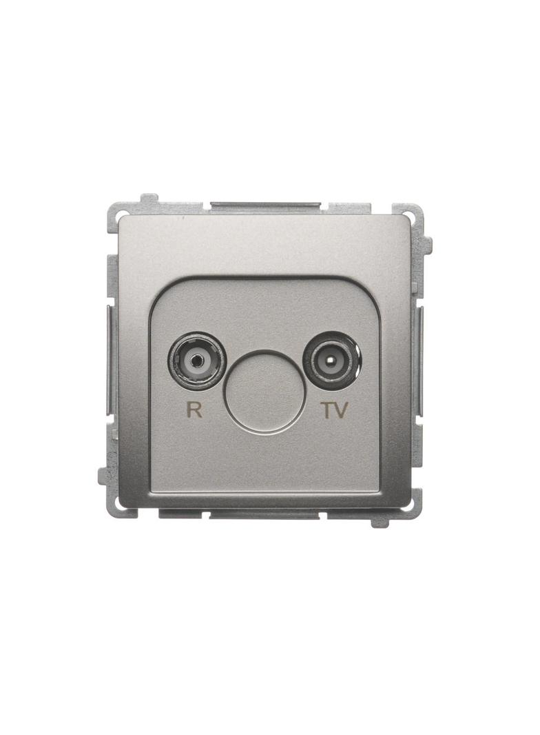 Simon Basic Gniazdo antenowe R-TV zakończeniowe do gniazd przelotowych 1x wejście: 5–862 MHz satynow