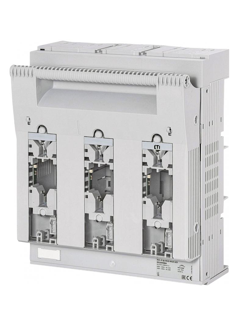 Rozłącznik bezpiecznikowy KVL-3 3P M10-M10 LED 001690884 ETI