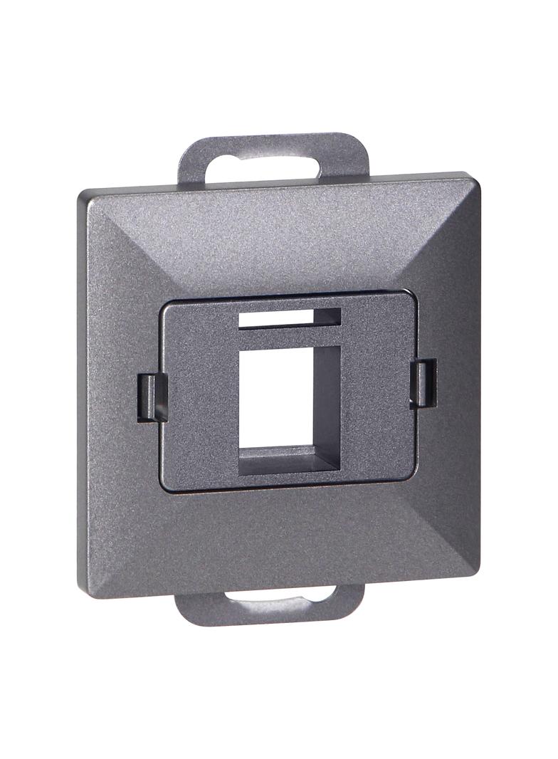 Płytka czołowa + 1xRJ45 Pearl, PC+ARJ45/P1, antracyt