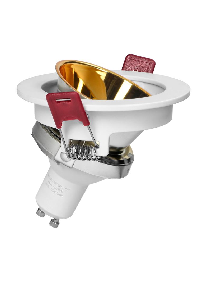 FONDI RC ramka dekoracyjna oprawy punktowej, MR16/GU10 max. 50W, okrągła, stała, aluminiowa, biało-z
