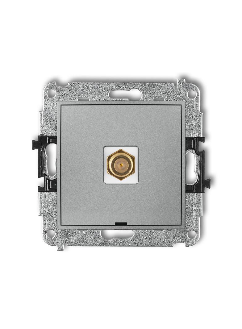 ICON Mechanizm gniazda antenowego pojedynczego typu F (SAT) pozłacany, bez pola opisowego srebrny me