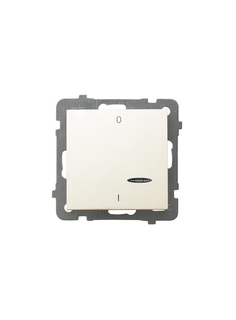 AS Łącznik dwubiegunowy z podświetleniem pomarańczowym kolor ecru ŁP-11GS/m/27 OSPEL