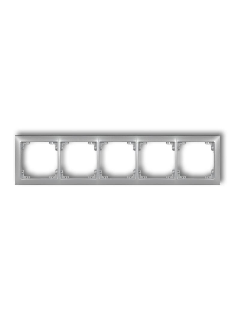 DECO Ramka pięciokrotna z tworzywa DECO Soft srebrny metalik 7DRSO-5 KARLIK