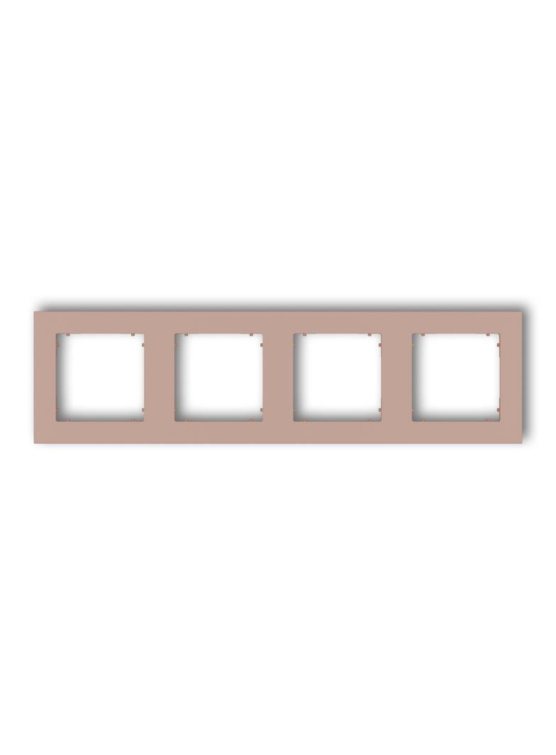 MINI Ramka uniwersalna poczwórna kwadratowa z tworzywa łososiowy