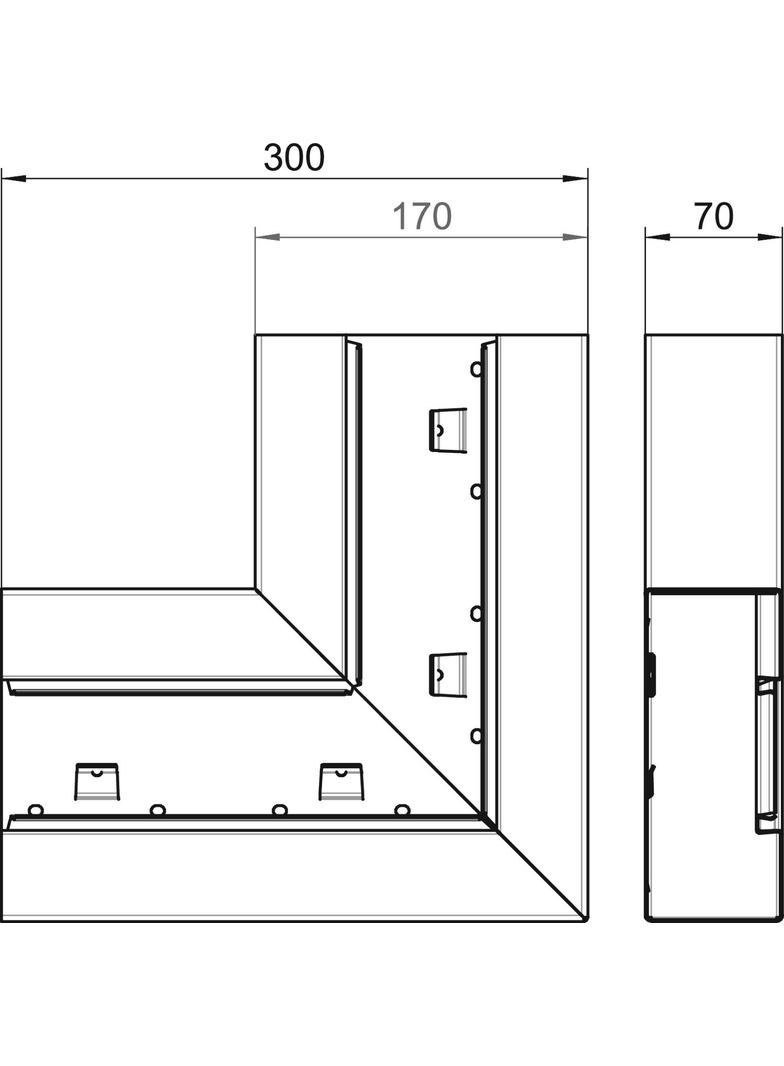 GS-SFS70170RW, Naroże płaskie 70X170 CZ.B.