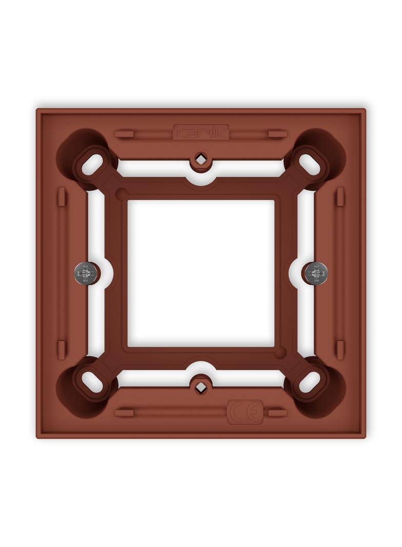 Puszka natynkowa pojedyncza kwadratowa ICON terakota
