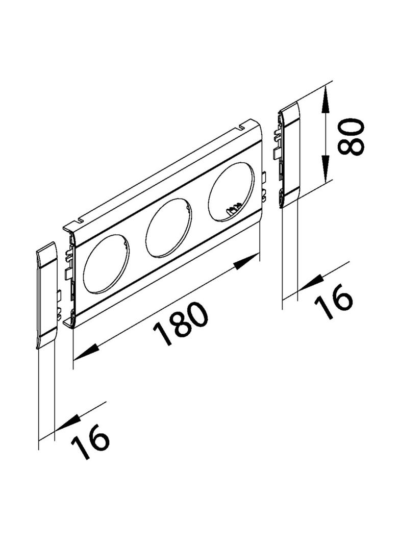 tehalit.WA Maskownica potrójna ABS bezhalogenowy jasnoszary GB080307035 HAGER