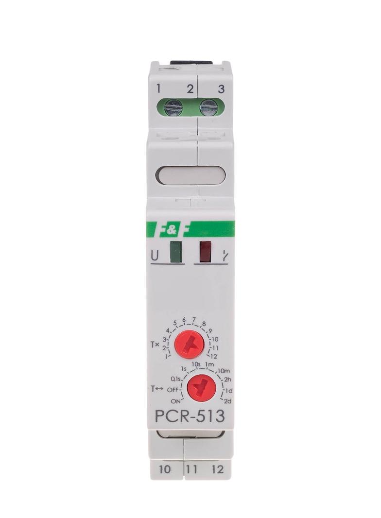 Przekaźnik czasowy rewersyjny styki: 1Z/R 230V PCR-513 F&F