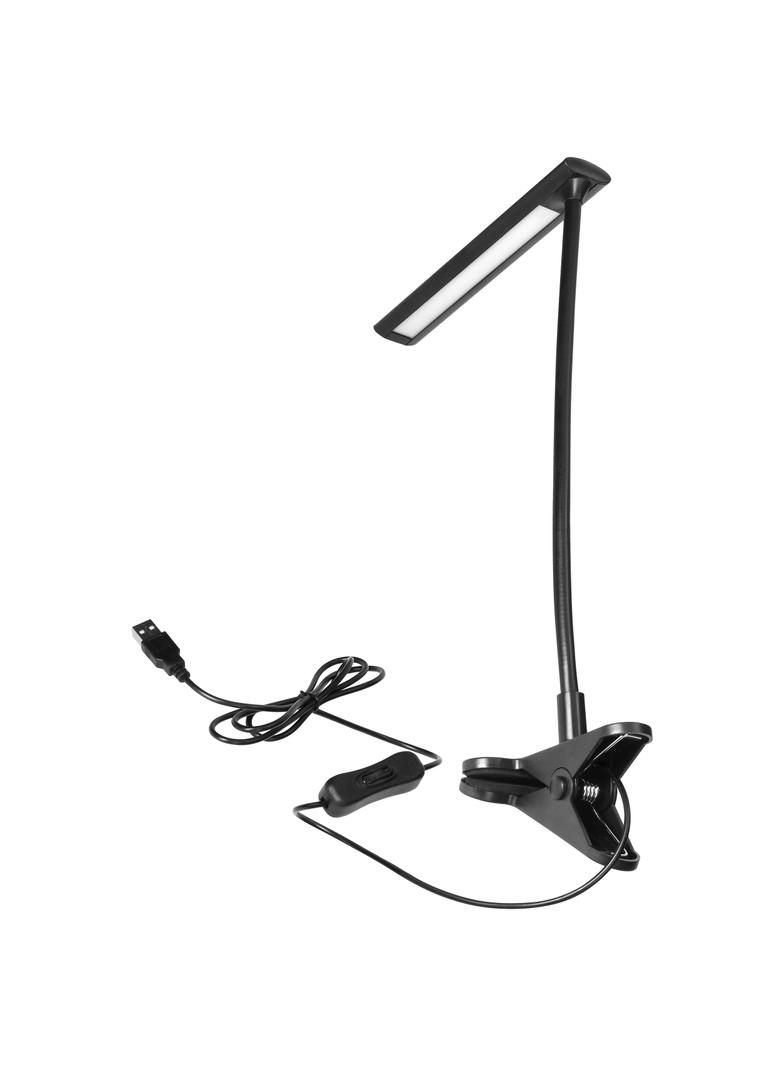 TERI LED lampka biurkowa z klipsem 5W 260lm 4000K czarna