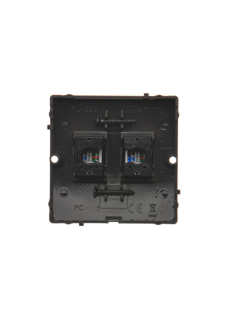 Simon BASIC WMUK-0520F2-Y011 Gniazdo komputerowe RJ45 podwójne kategoria 5e (moduł). Montaż gniazda BMF52.02/49 KONTAKT