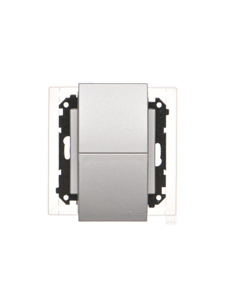 Simon 55 Gniazdo wtyczkowe podwójne do wersji IP44 z uszczelką szybkozłączka Klapka W kolorze pokrywy Aluminium mat TGZ2BMCZ.01/143 KONTAKT