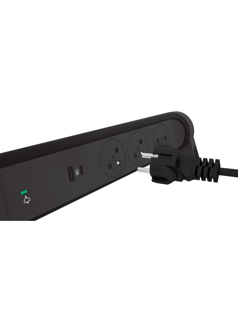 PRZEDŁUŻACZ PREMIUM, OBROTOWY, 3X2P+Z, USB A+C, Z OGRANICZNIKIEM PRZEPIĘĆ, Z PRZEWODEM 1.5 METRA 3X1