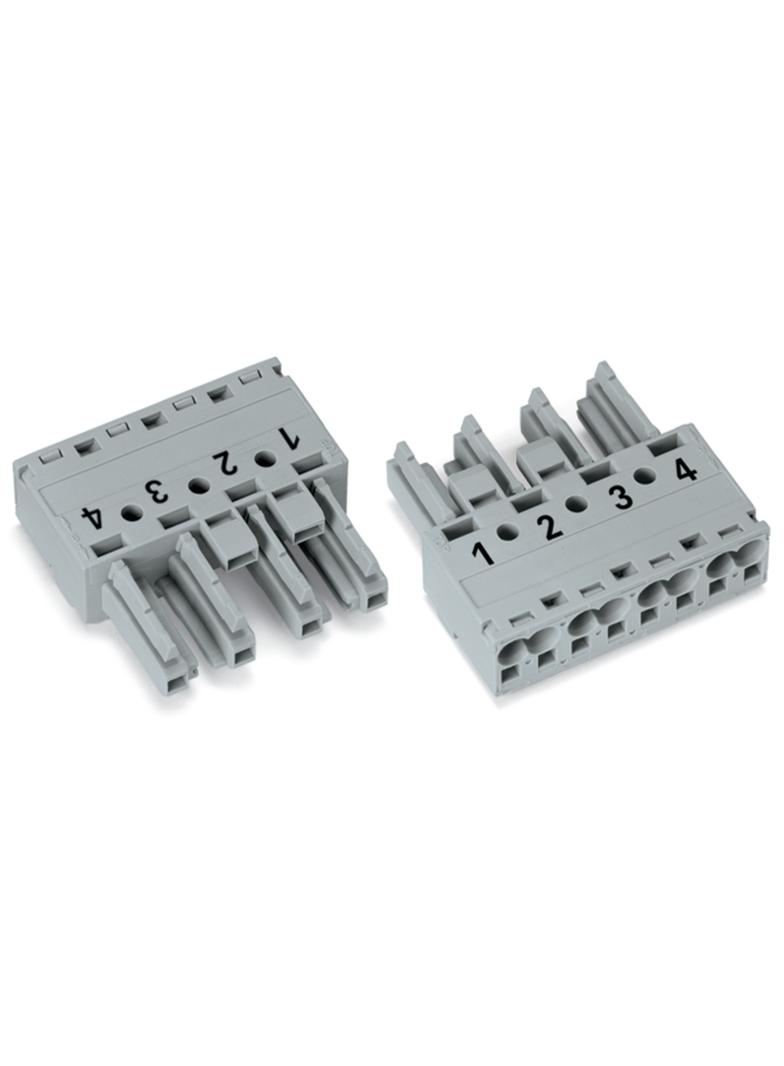 WINSTA gniazdo 4-torowe szare kodowanie B