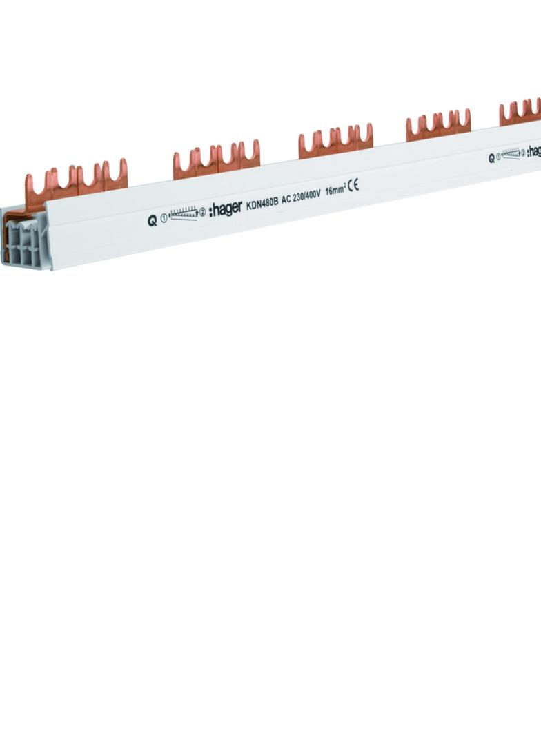 Szyna grzebieniowa widełkowa pozioma 4P 16mm2 do SPD 4P + RCCB 4P/MCB 4P 56M KDN480B HAGER