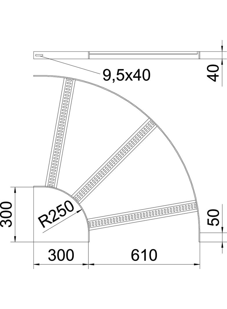 SLB 90 62 600ALU Łuk 90°