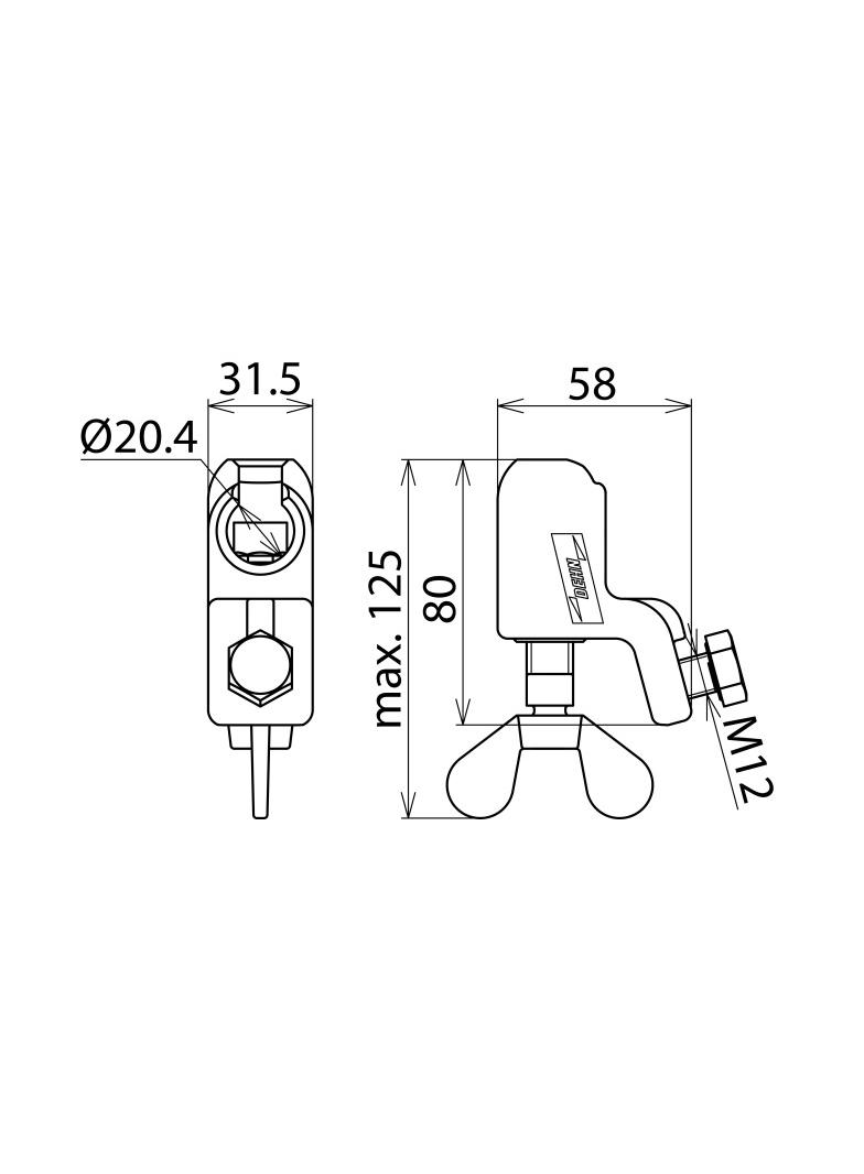 Zacisk kołpakowy K1, 25-120 mm2, fi 20 mm