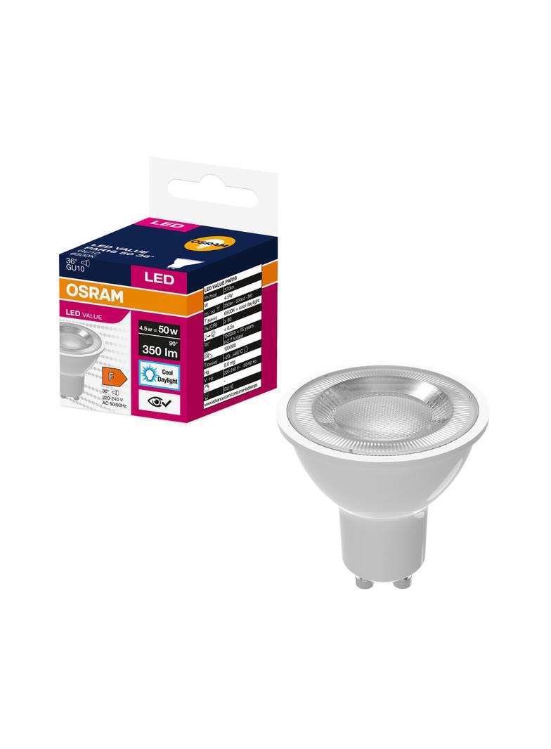 Żarówka LED GU10 4,5/50W 350lm 36° 6500K zimna biel VALUE OSRAM