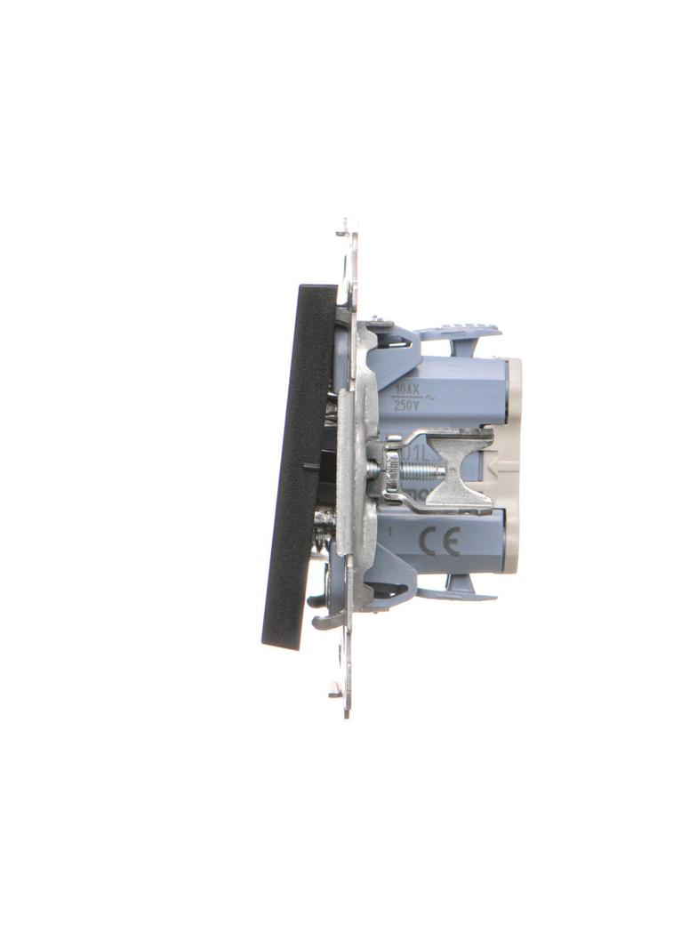 Simon 55 Przycisk zwierny /dzwonek/ z podświetleniem LED szybkozłączka Czarny mat