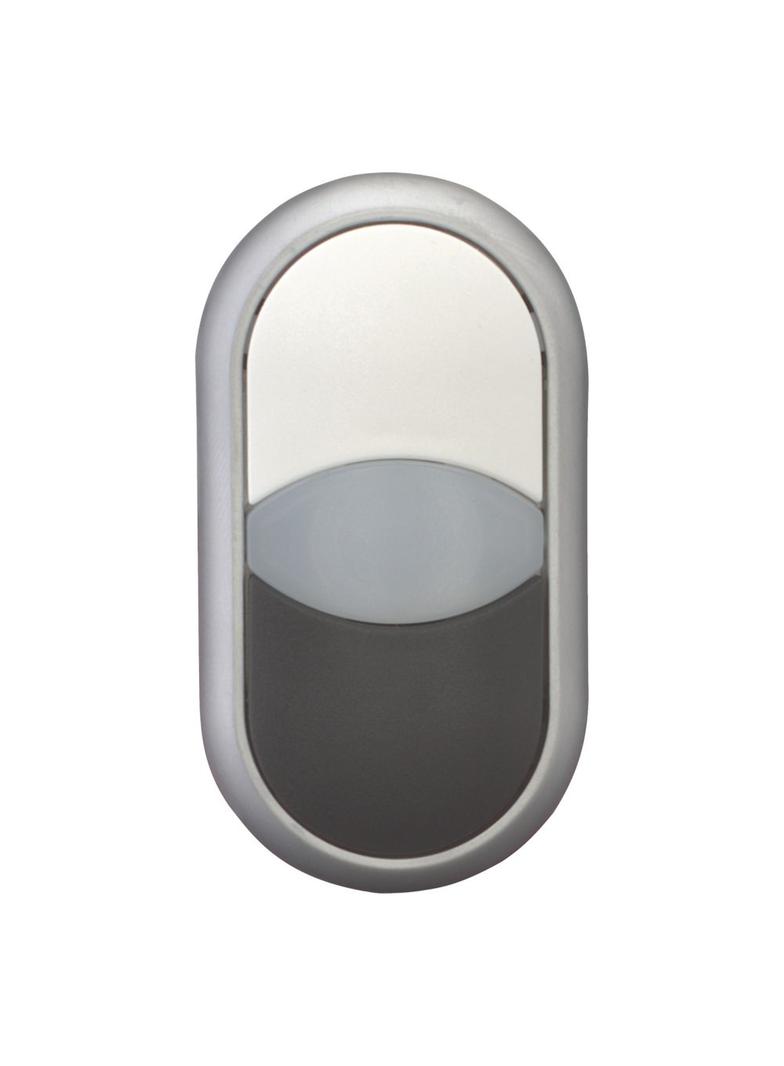 M22-DDL-WS Przycisk podwójny biało/czarny z samopowrotem i z możliwością podświetlenia 216704 EATON